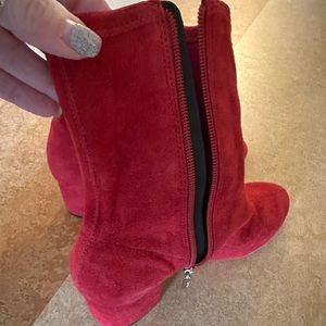 Schutz Red short booties size 6.5B - never worn. Just tried on by me